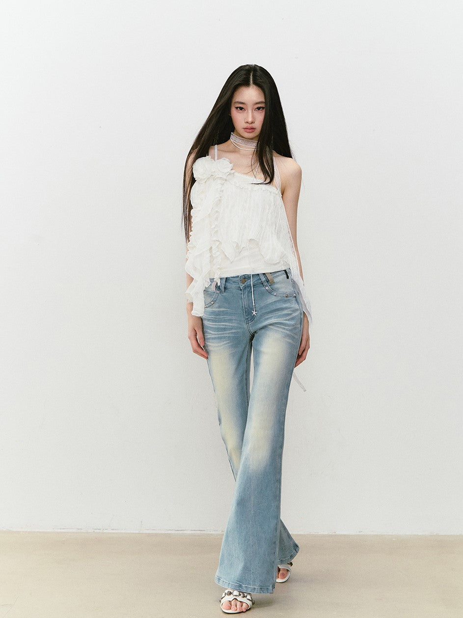 Waist Slim Retro Flared Jeans VIA0329