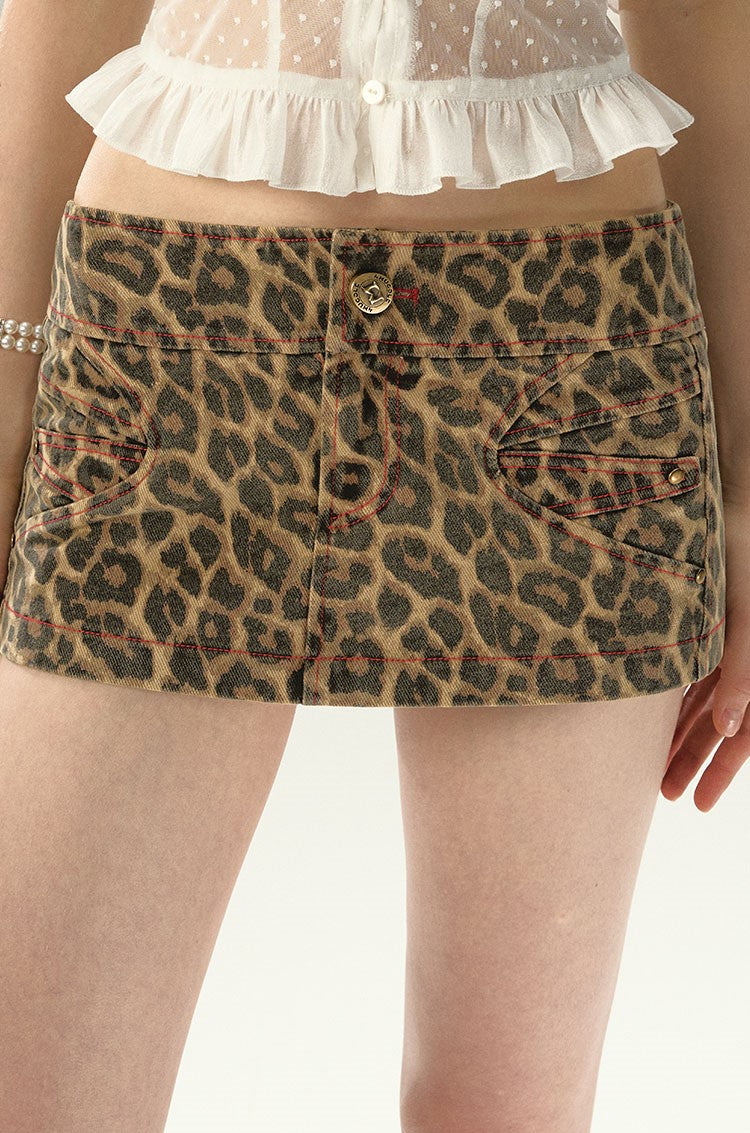 Leopard Print Short Skirt 4MU0020