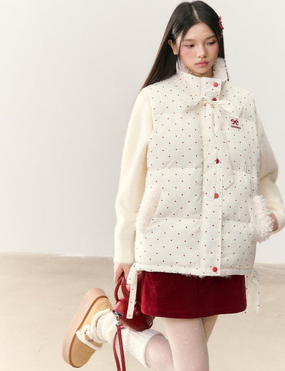 Polka Dot Bow Down Vest/Base Layer Top NTO0245