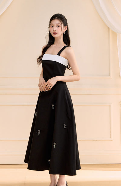 Swing A-line Long Suspender Dress OSH0156