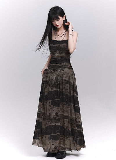 Black and Brown Suspender Dress LAD0210