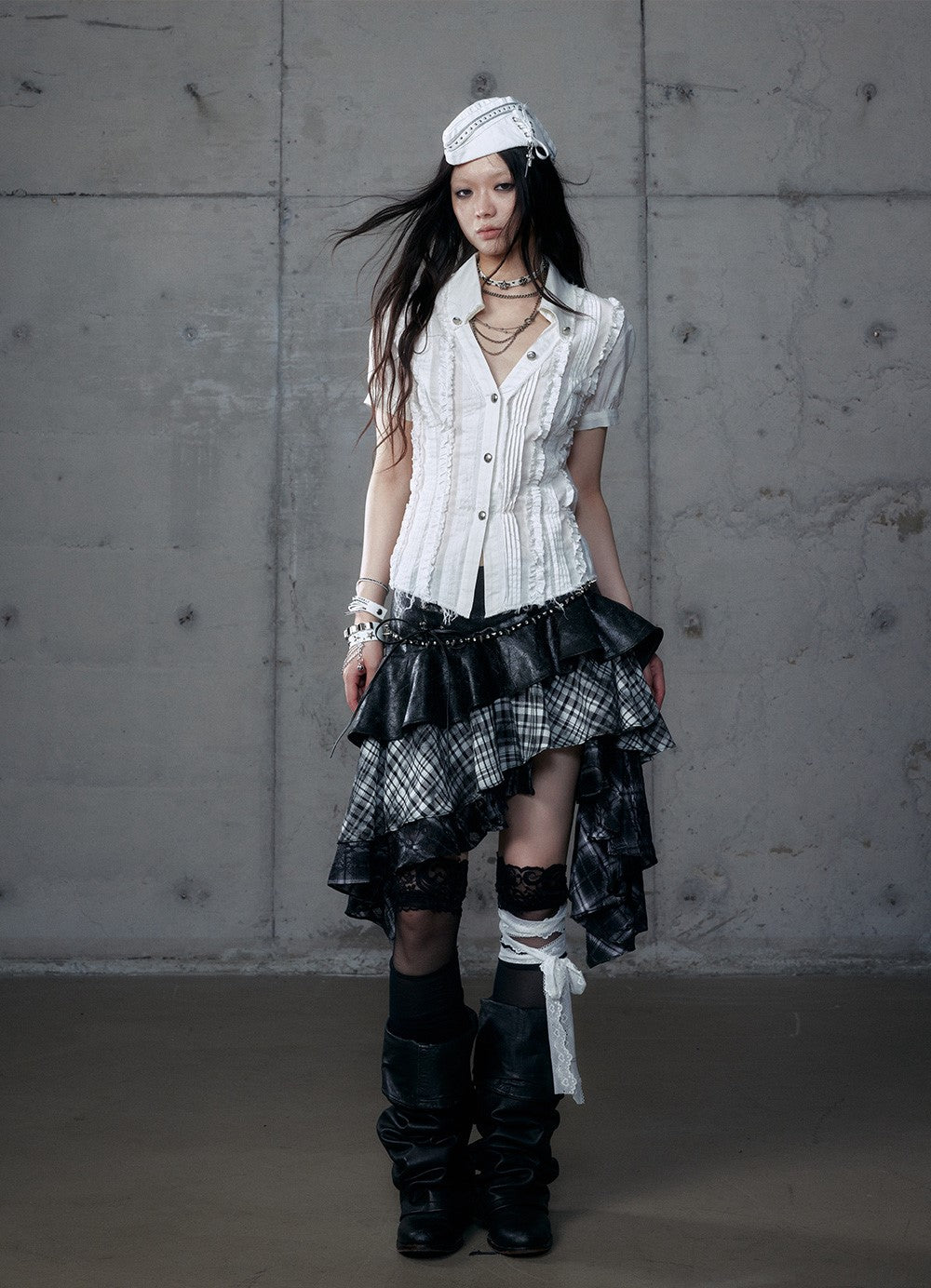 Lace V-neck Long/Short Sleeve Shirt NOR0185