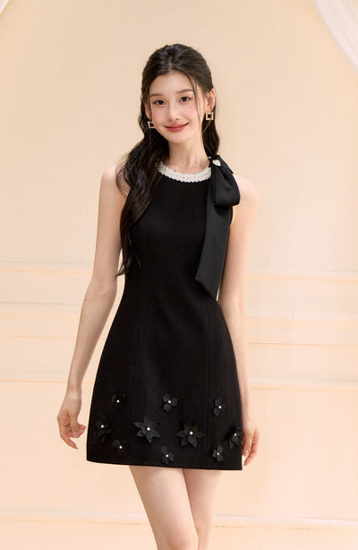 Bow A-line Sleeveless Dress OSH0176