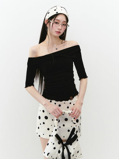 One-shoulder Mid-sleeve T-shirt VIA0244