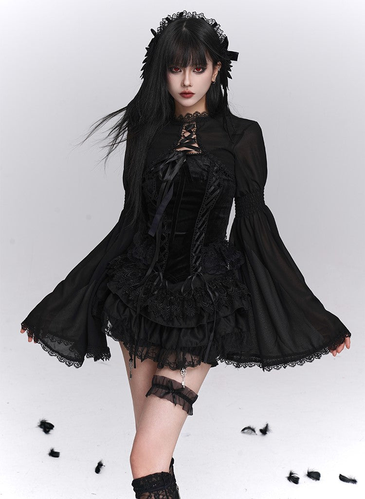 Black Camisole/Shawl/Tutu Cake Skirt LAD0245
