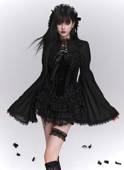 Black Camisole/Shawl/Tutu Cake Skirt LAD0245
