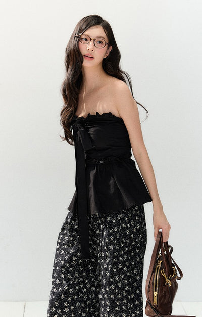Black Slim-fit Tube Top SHI0154