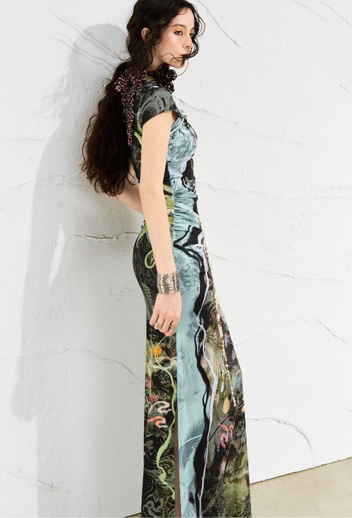 Forest River Printed Dress OFA0253