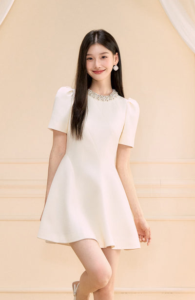 Puff Sleeve Short Umbrella Dress OSH0155