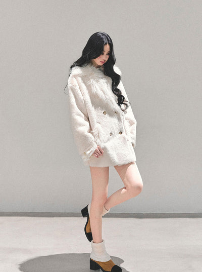 Off-white Fur Trim Coat DIA0675
