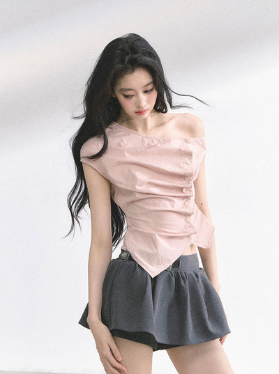 Off-shoulder Slim Shirt DIA0482