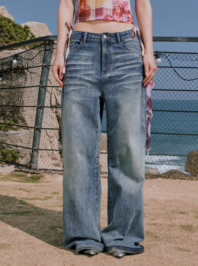 American Retro Low-waisted Blue Jeans RUN0062