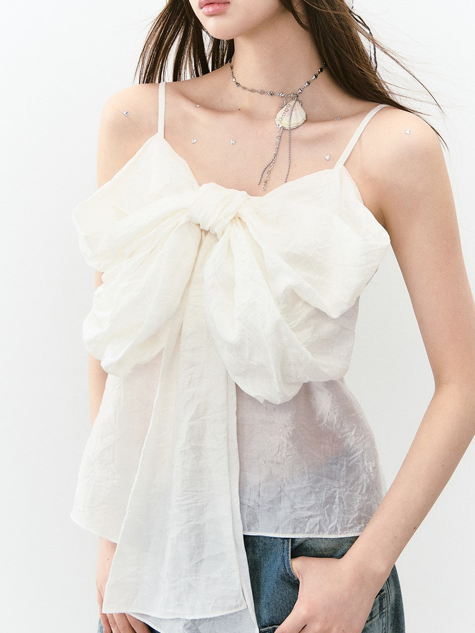 Bow Pleated Thin Camisole VIA0265