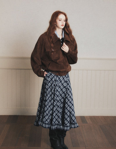 Retro Plaid Large Swing Skirt LUL0188