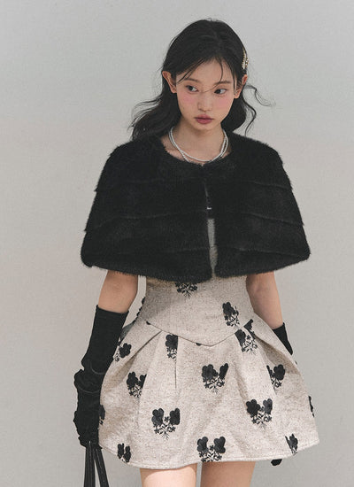 Two-Piece Flower Dress+Rich Cape DIA0728