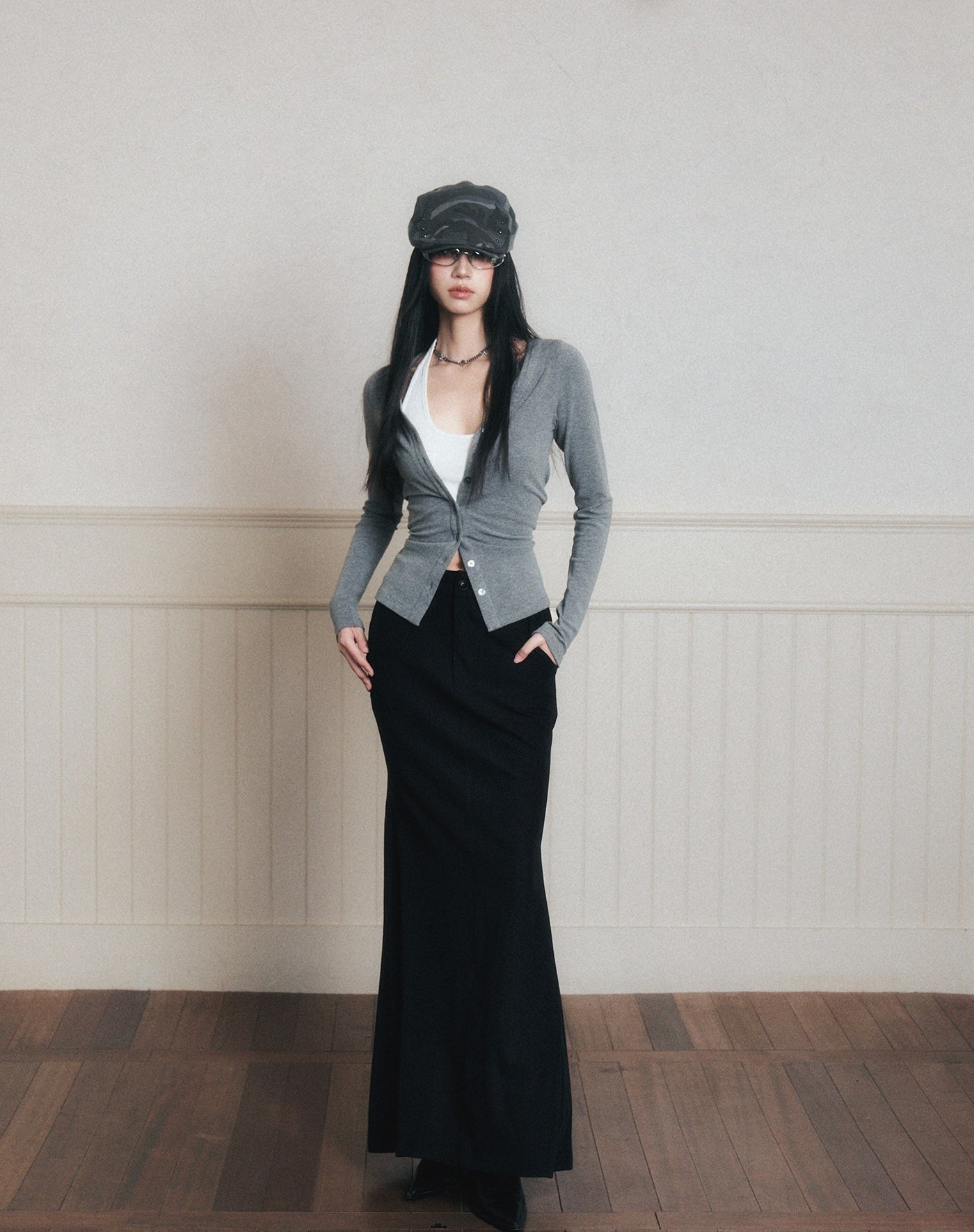 Back Slit Long Fishtail Skirt LUL0178