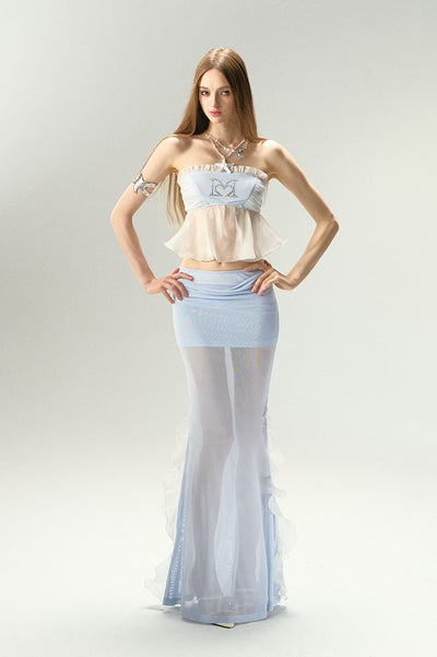 Mermaid Pleated Diamond Tube Top/Skirt 4MU0049