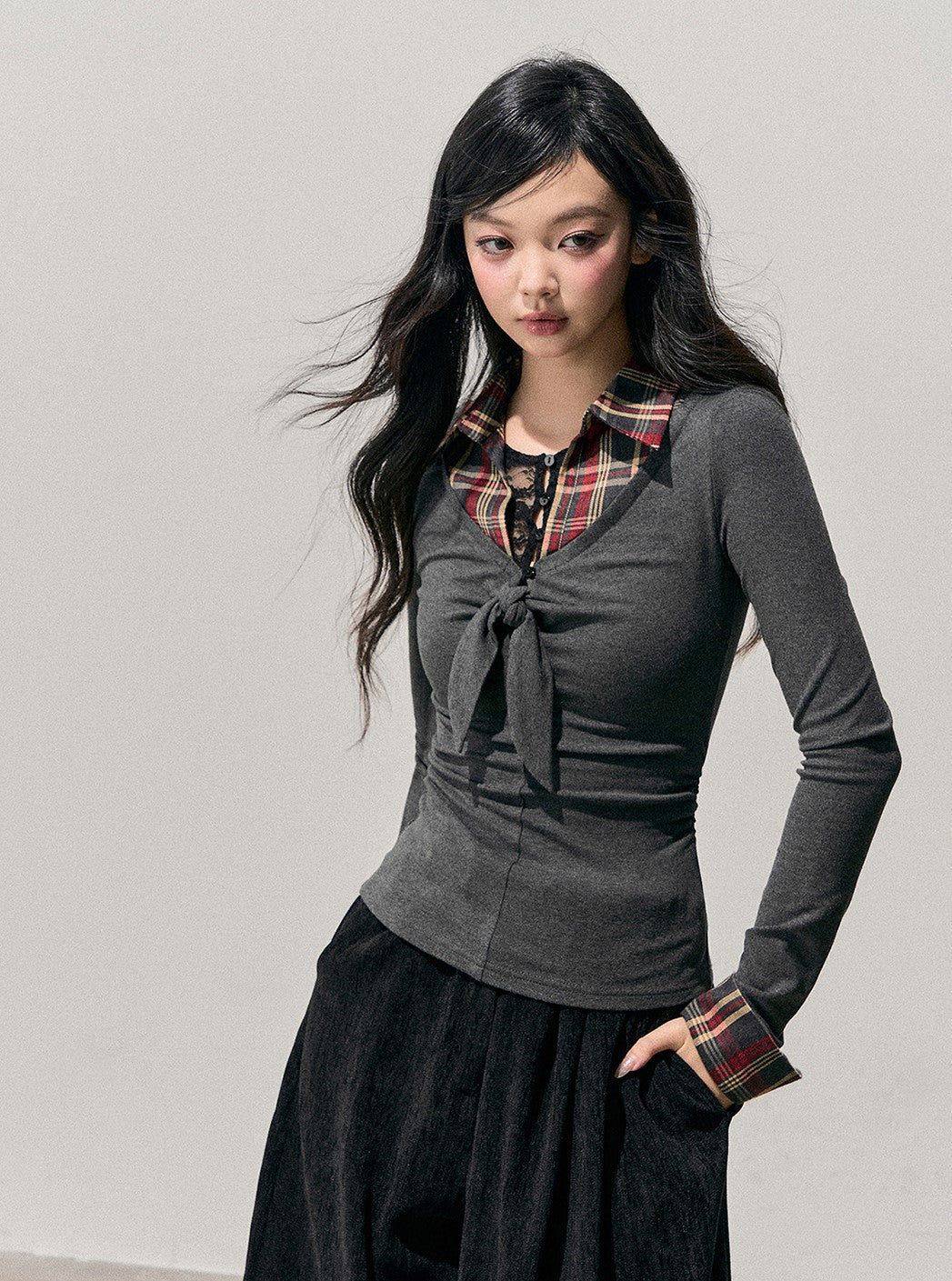 Faux Three-Piece Gray T-Shirt DIA0753