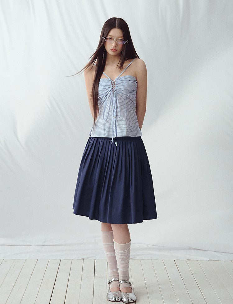 Cross Strap Hollow Striped Camisole LAL0220