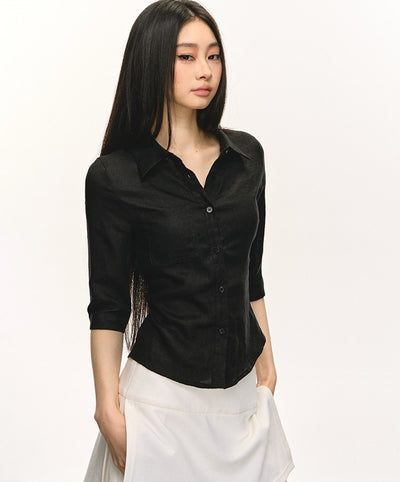 Linen Mid-sleeve Shirt ANA0052
