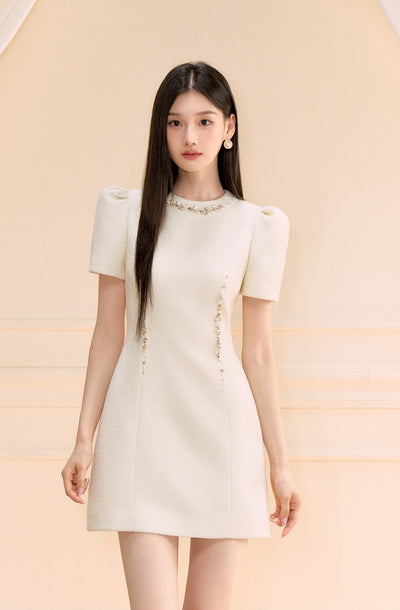 White Small Fragrance Dress OSH0164