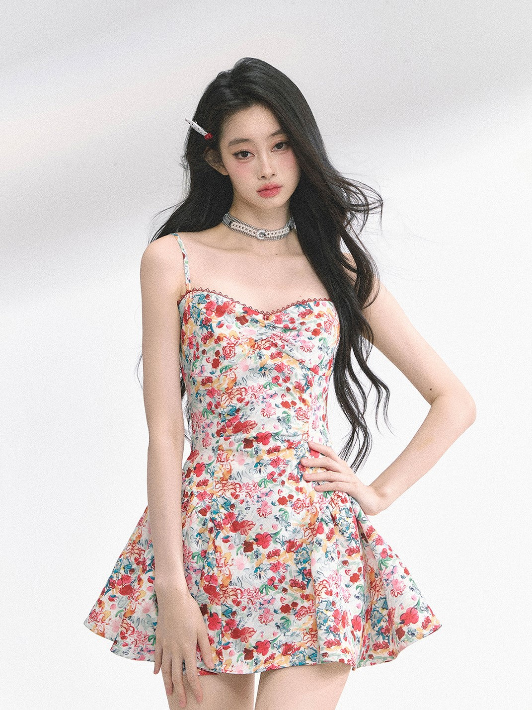 Slimming Lace Floral Dress DIA0487