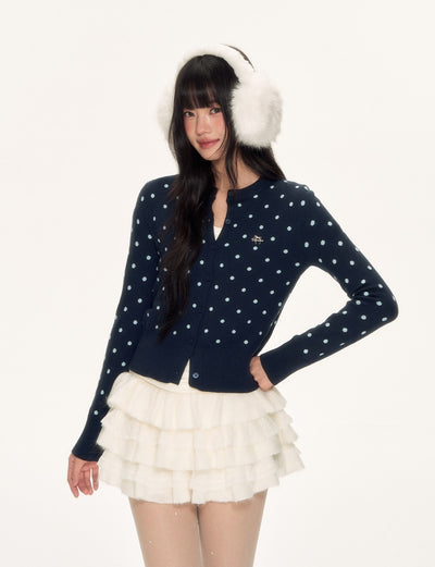 Polka Dot Basic Knit Cardigan WEE0091