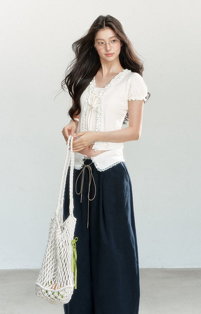 Fake Two-piece Puff Sleeve T-shirt SHI0169