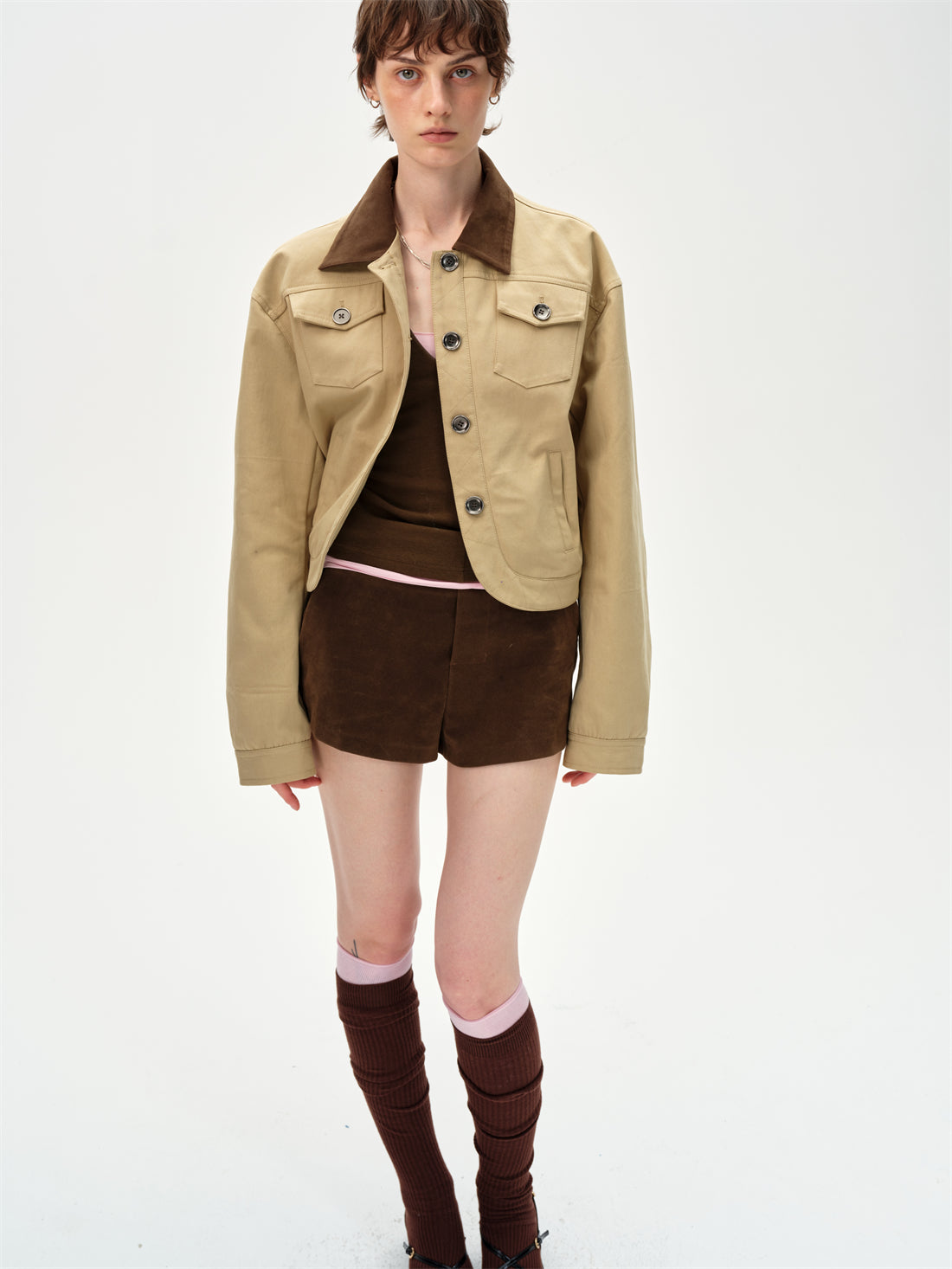 Retro Lapel Design Workwear Jacket CUR0251