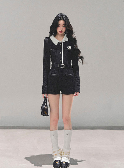 Luxurious Style Flower Decorated Jumpsuit DIA0684