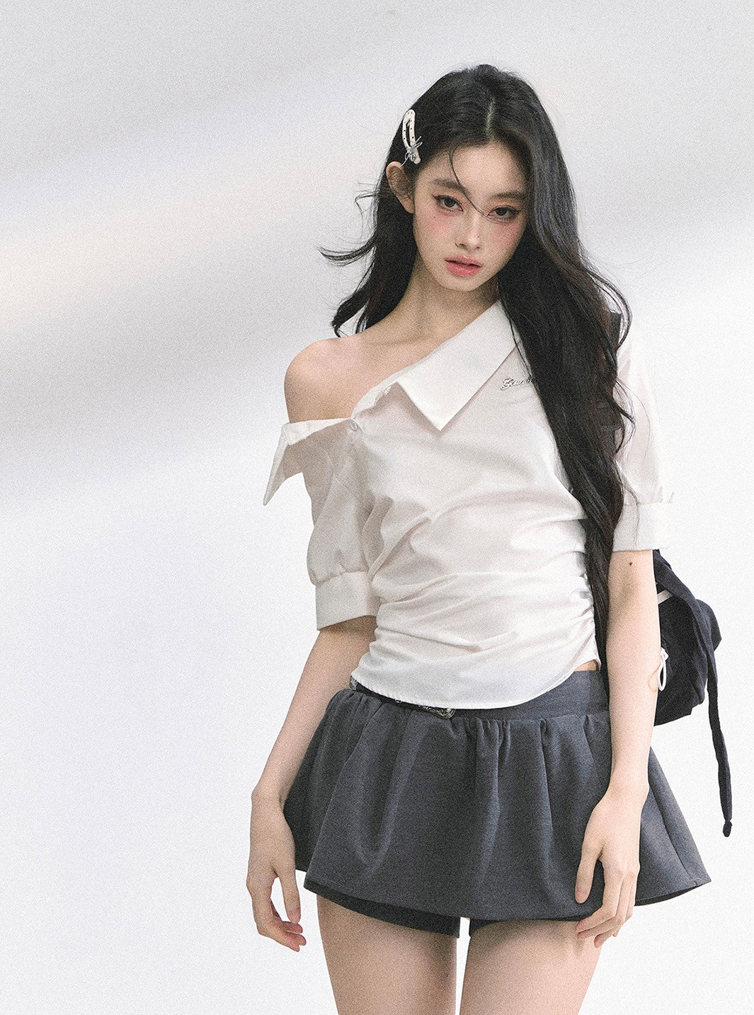 High-end French off-shoulder Shirt DIA0505