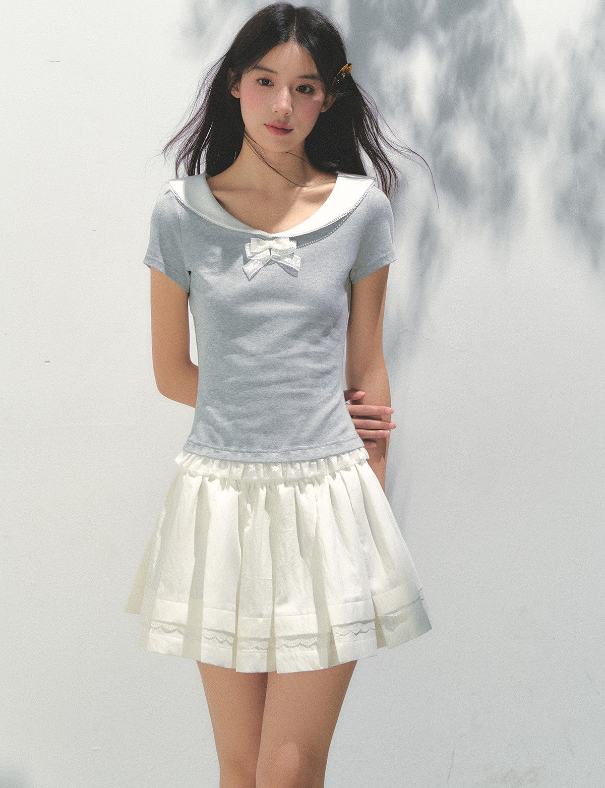 Tucker Lace Pleated Skirt SUN0162