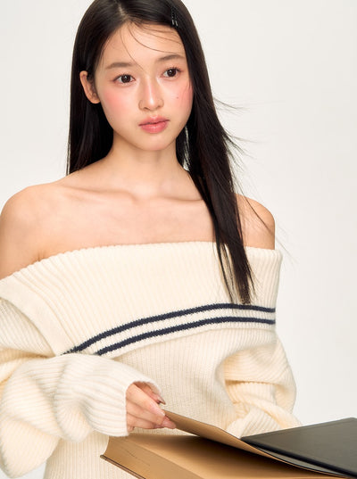 Off-shoulder Loose Style Sweater WEE0062
