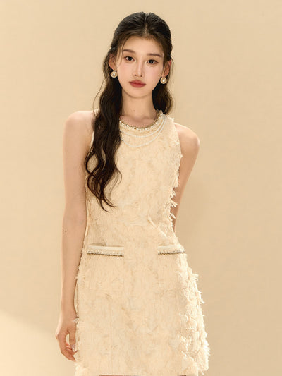 Feathery Sleeveless A-line Dress OSH0138