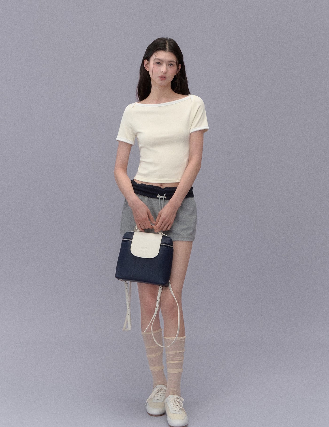 Contrast Color Casual Short Skirt LAL0215