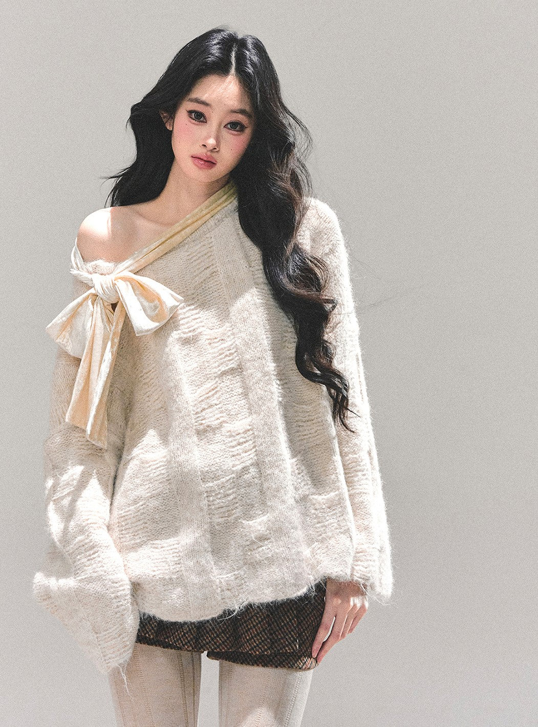 Bow Off-Shoulder Sweater DIA0695