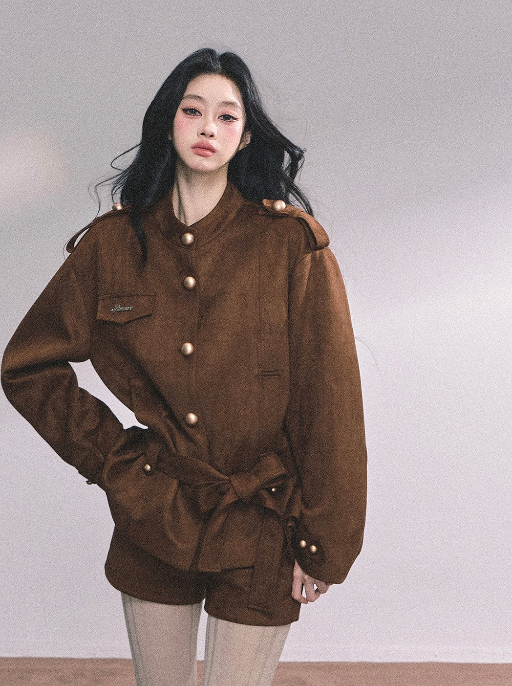 Gold Suede Suit Jacket/Shorts DIA0610