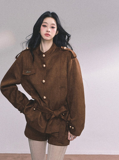 Gold Suede Suit Jacket/Shorts DIA0610