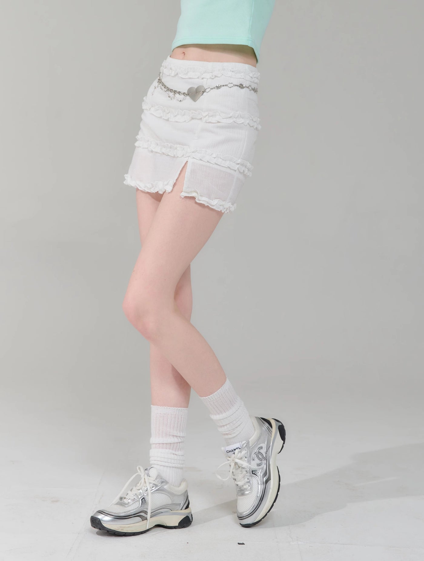 High Waist Slim White Cake Short Skirt ZIZ0149