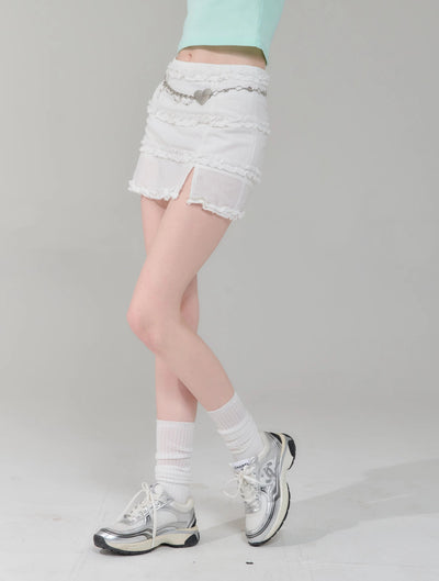 High Waist Slim White Cake Short Skirt ZIZ0149