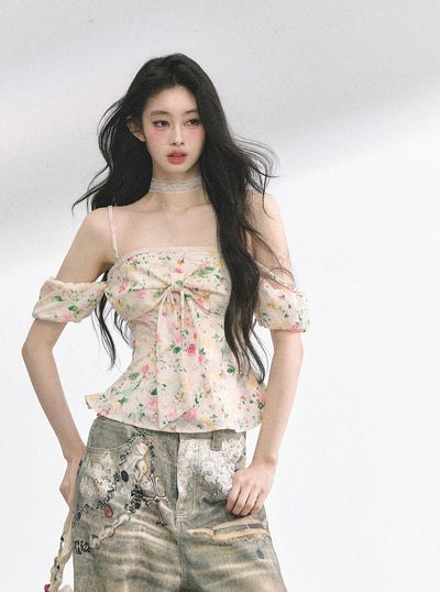 Short-sleeved Floral Slim Shirt DIA0486
