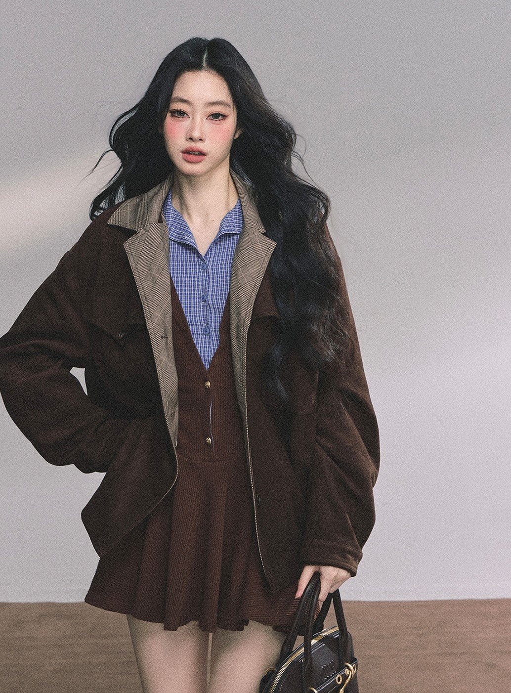 Fake Two-piece French Knitted Dress DIA0613