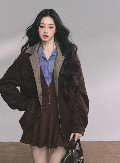 Fake Two-piece French Knitted Dress DIA0613