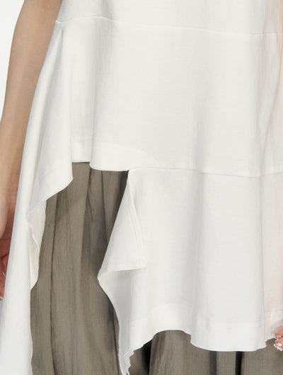 Ruffled Irregular Hem T-shirt NEC0205