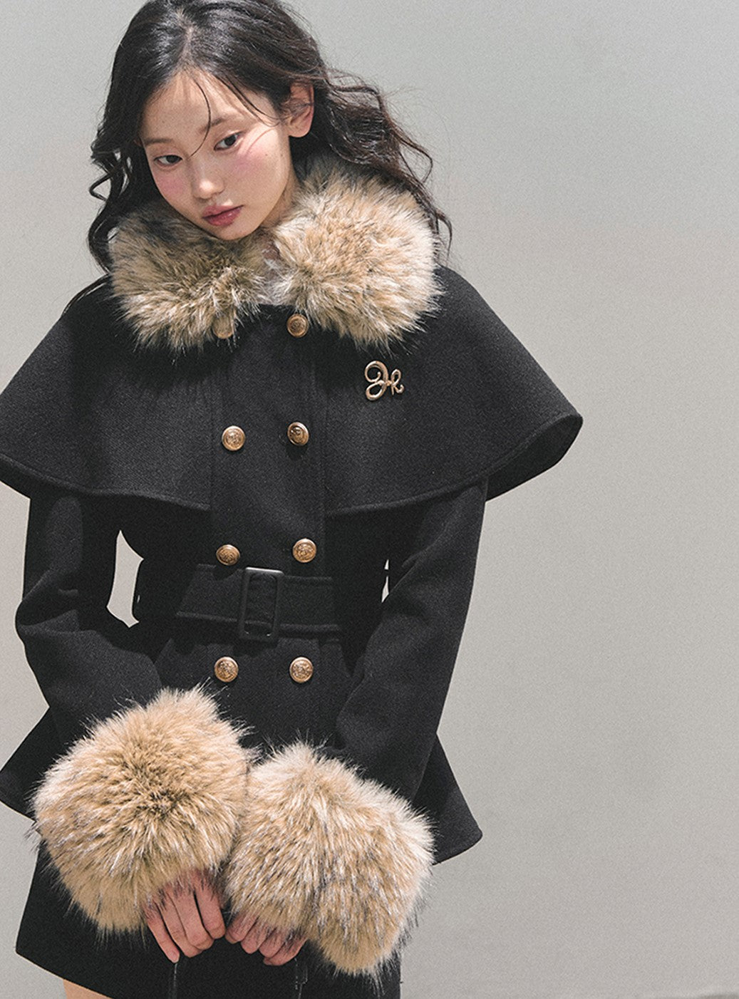 Snow Country Fur Collar Coat/Skirt DIA0755