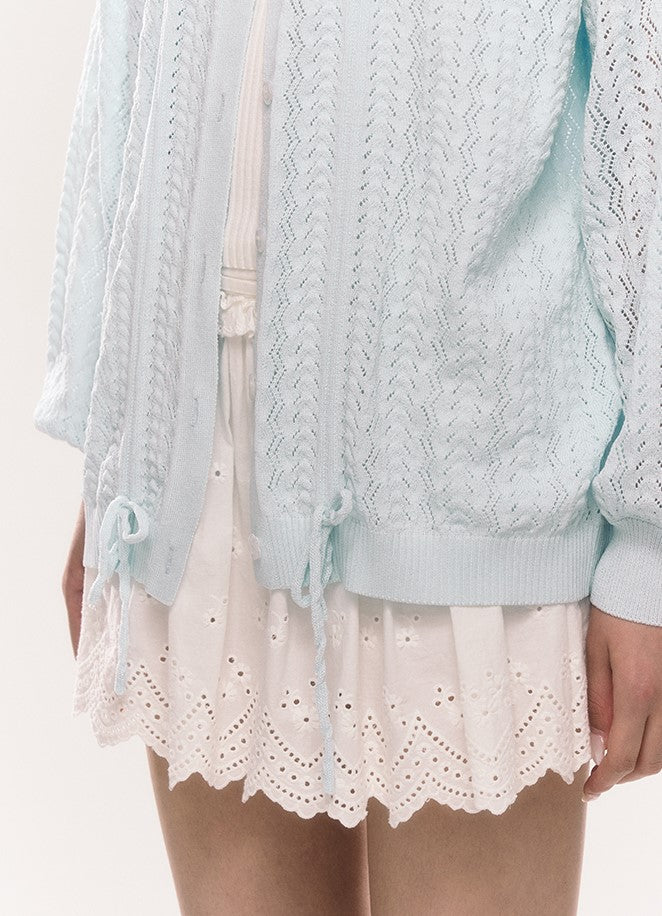 Lace Ruffled Knitted Cardigan NTO0208