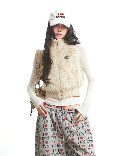 Furry Casual Short Vest Jacket UNC0319