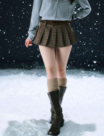 Retro Plaid Pleated Short Skirt WEE0110