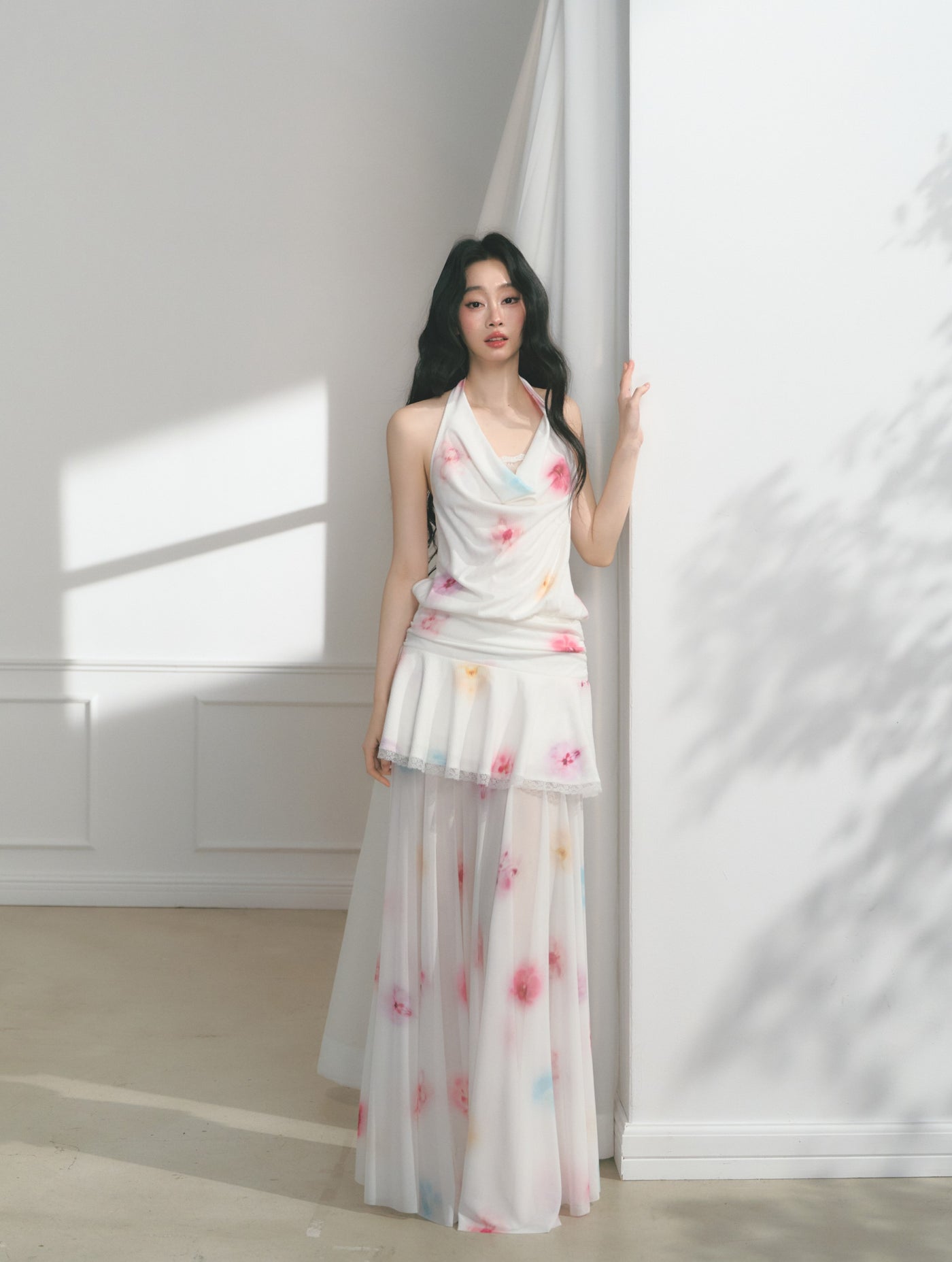 Flower Lace Pleated Dress/Long Skirt SAL0172