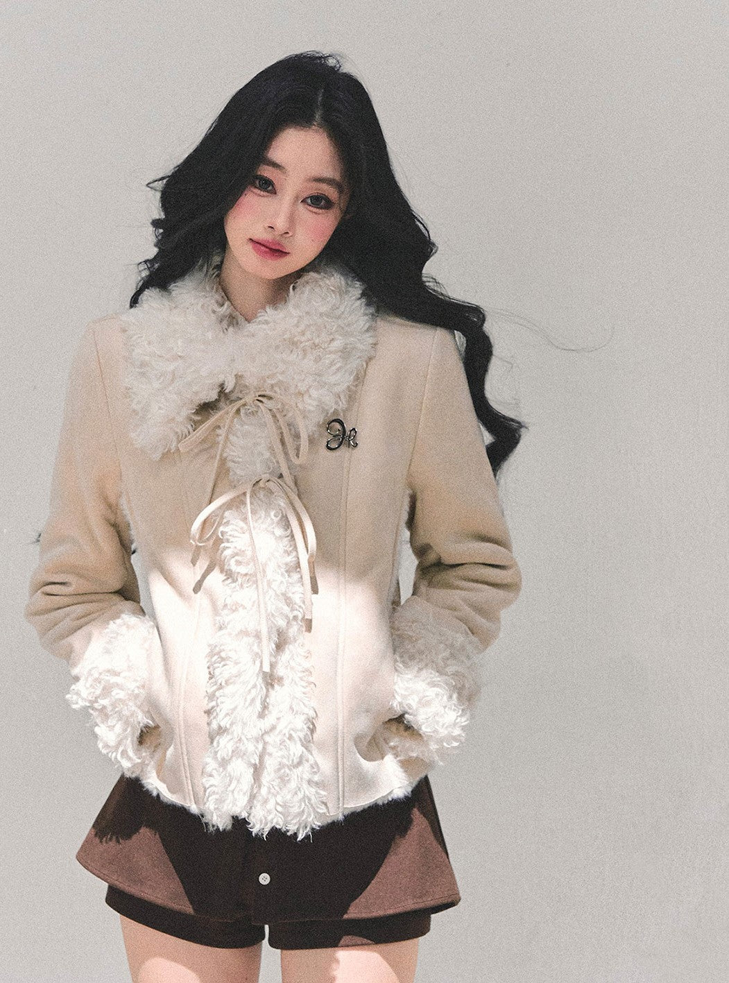 French-style Shearling Plush Cotton Jacket DIA0670